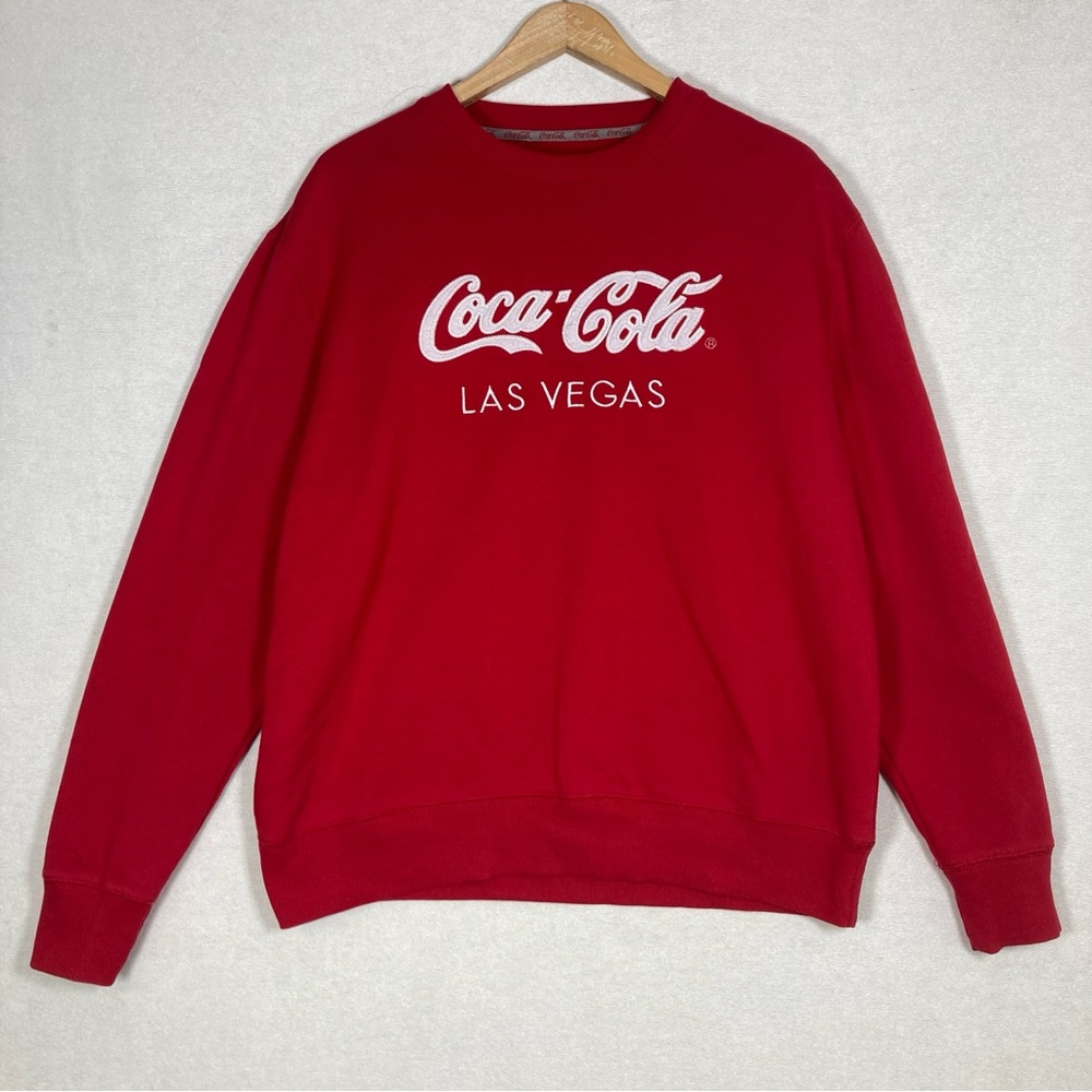 Coca Cola Las Vegas Men’s Seratshirt Red Crewneck Sweater Pullover